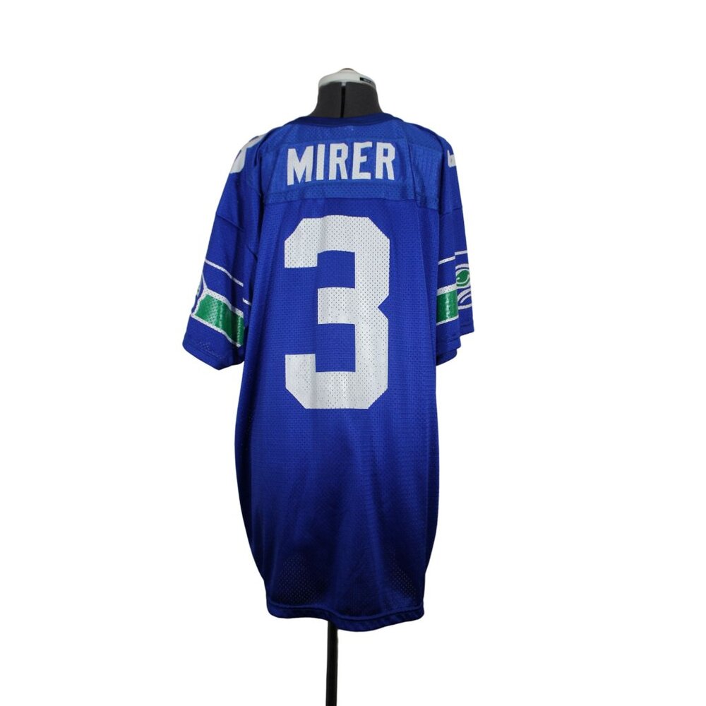 Wilson Team‎ NFL men's vintage 90s Seahawks #3 Mirer jersey XL - Picture 3 of 15